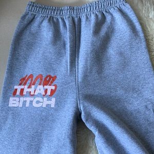 Lizzo “100% that b***h” gray sweatpants Women M